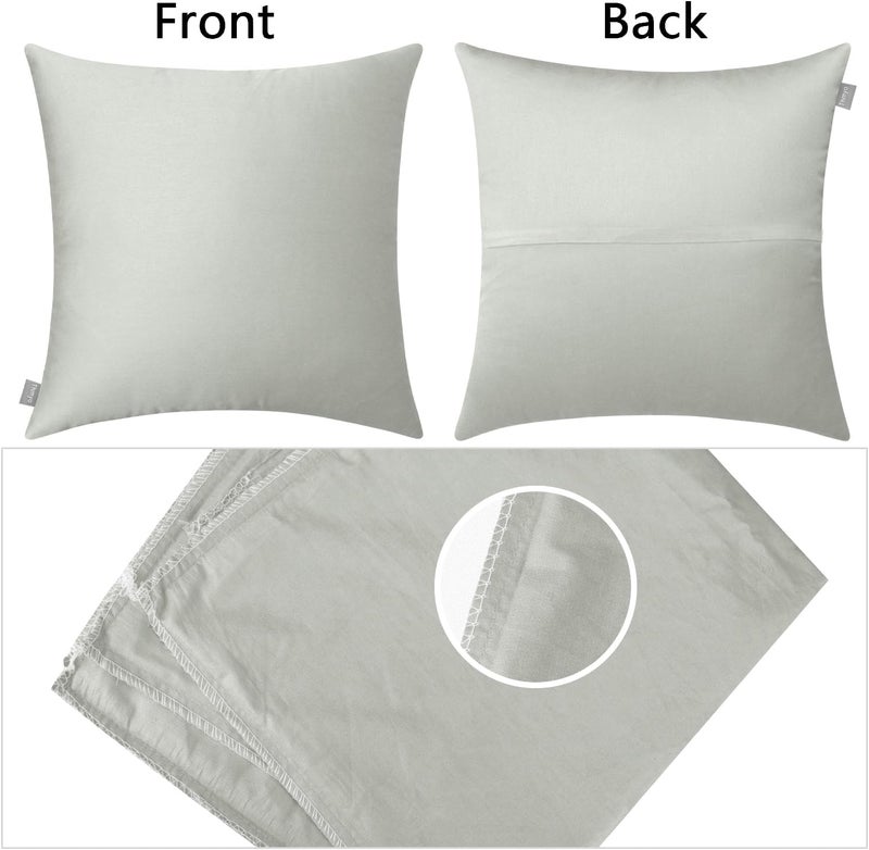 Thmyo 4-Pack 100% Cotton Comfortable Solid Decorative Throw Pillow Case,Thmyo Square Cushion Cover Pillowcase Sublimation Blank Pillow Covers DIY Throw Pillowcase for Sofa Bedroom(16x16 inch/ 40x40cm,Grey) - Image 5